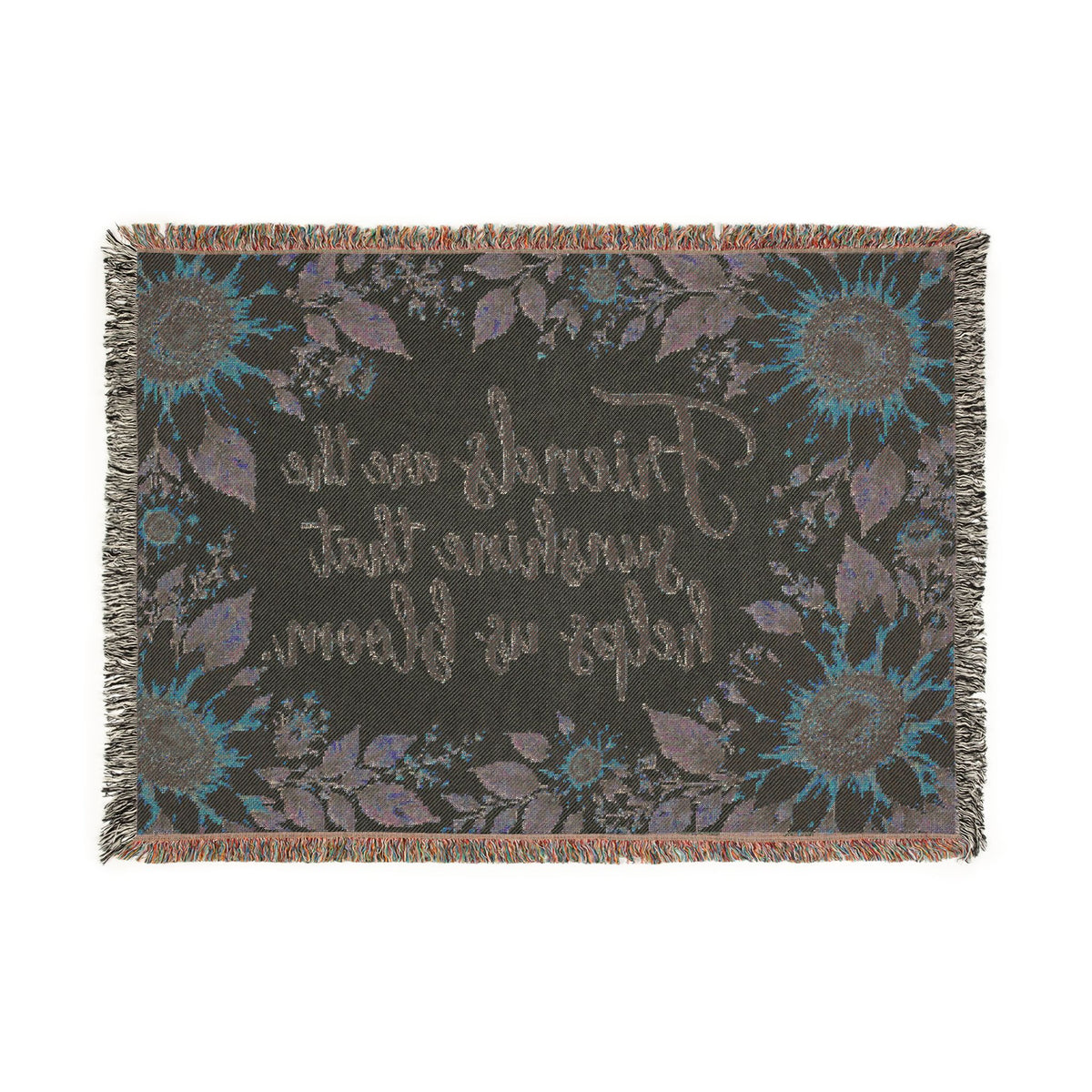 Sunflower Friends Woven Blanket — "Friends are the sunshine that helps us bloom" Throw